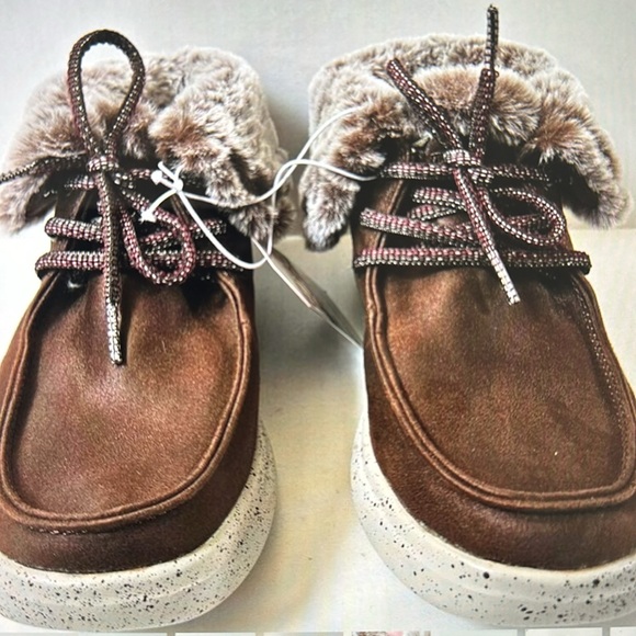 Sketchers Shoes bobs skipper Hang Glider Brown Faux fur Ankle boots New ! 🔥🔥 - Picture 3 of 11